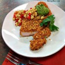 Tortilla Crusted Turkey Cutlets with Spicy Avocado Sauce
