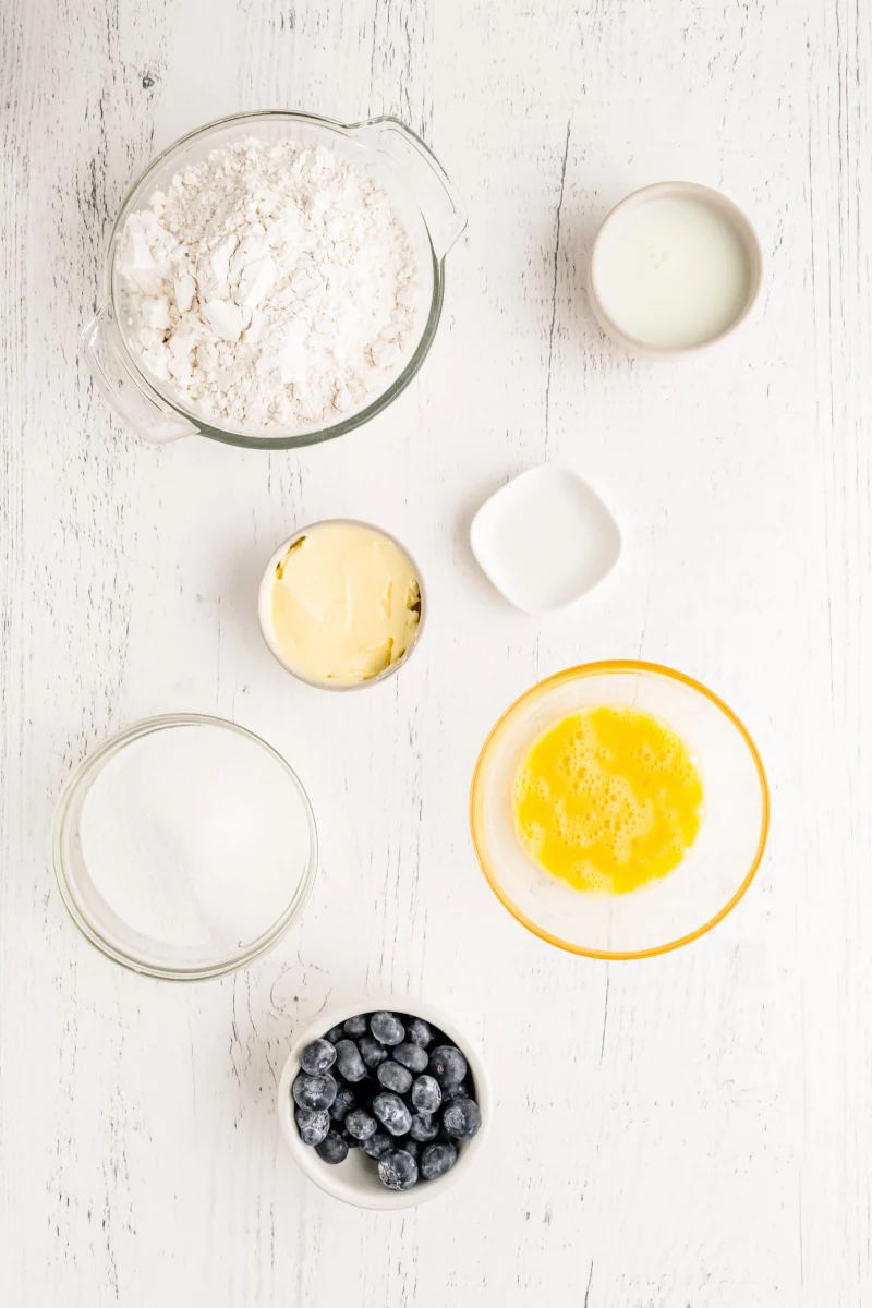 ingredients displayed for making blueberry cookies