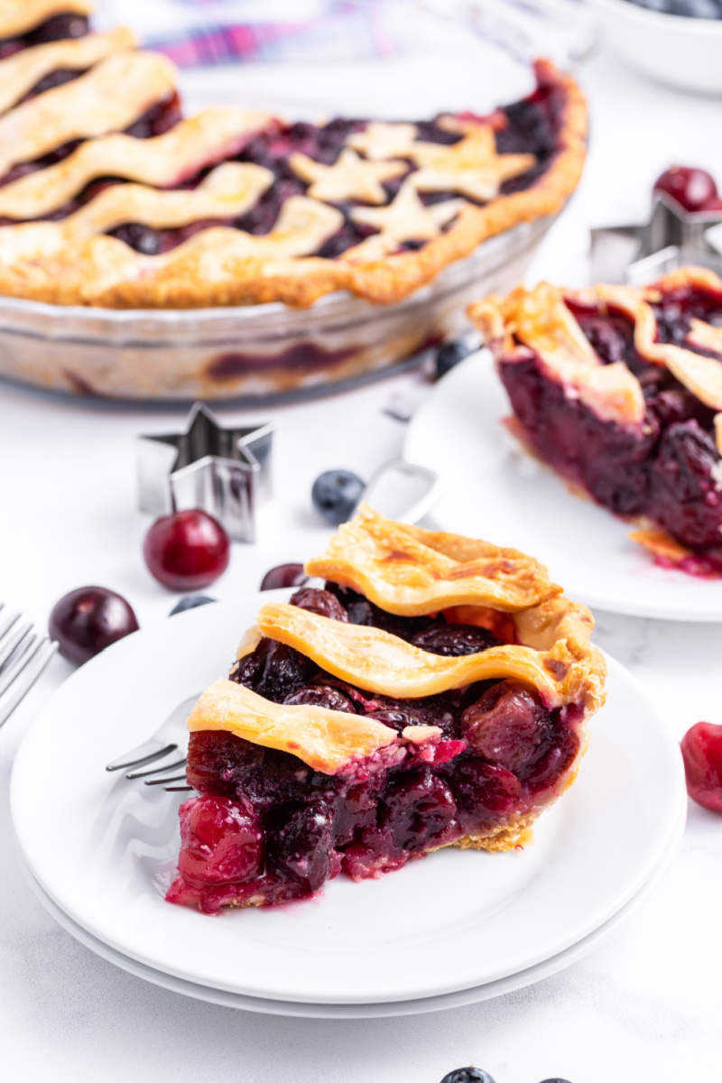 slice of berry pie on a plate