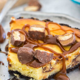 twix pie slice on plate