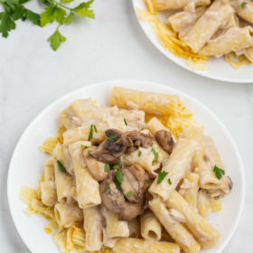 tuna casserole on white plate