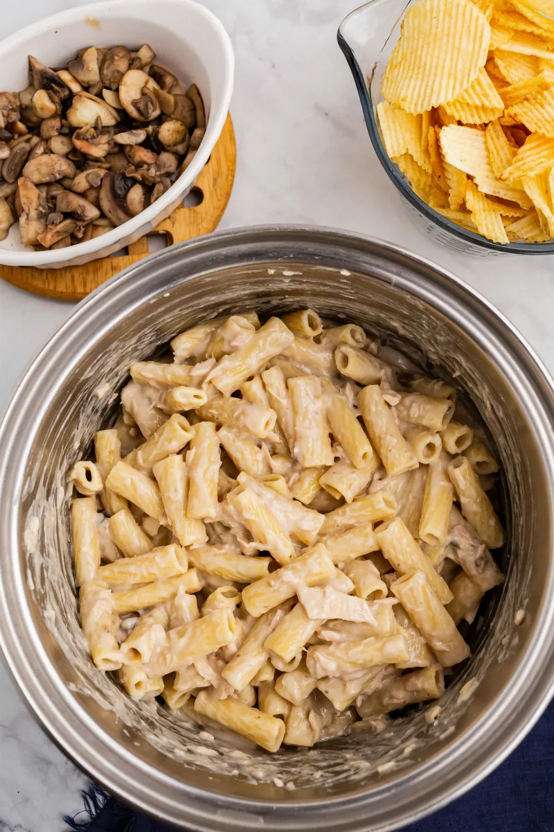 tuna casserole in large pot