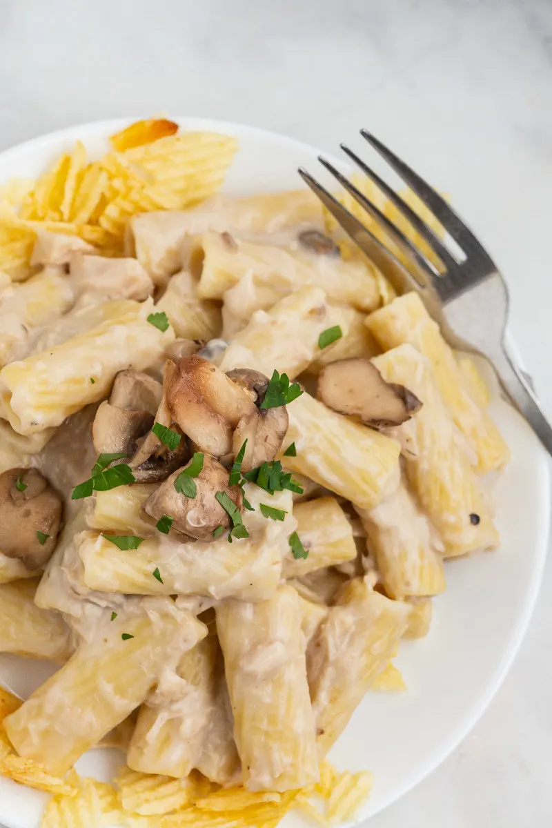 tuna casserole on a white plate