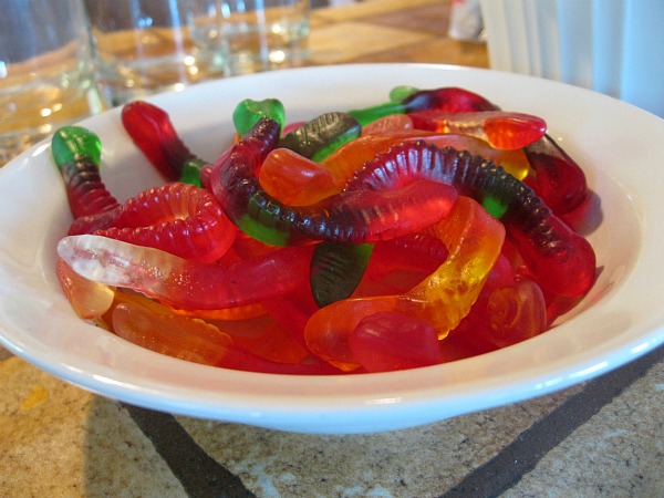 Gummy Worms in a Bowl