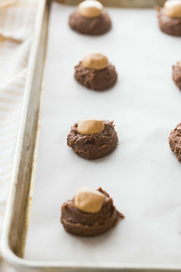 Making Peanut Butter Brownie Cookies