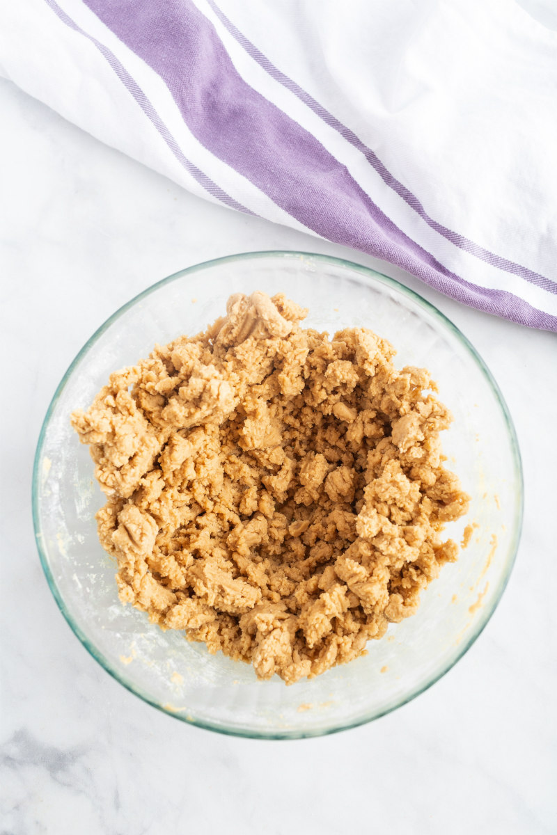 peanut butter cookie dough in bowl