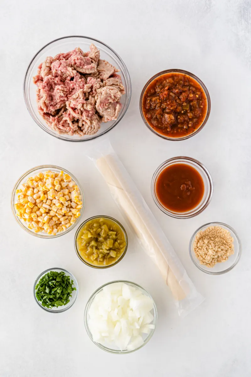 ingredients displayed for making jack o lantern sloppy joe pie