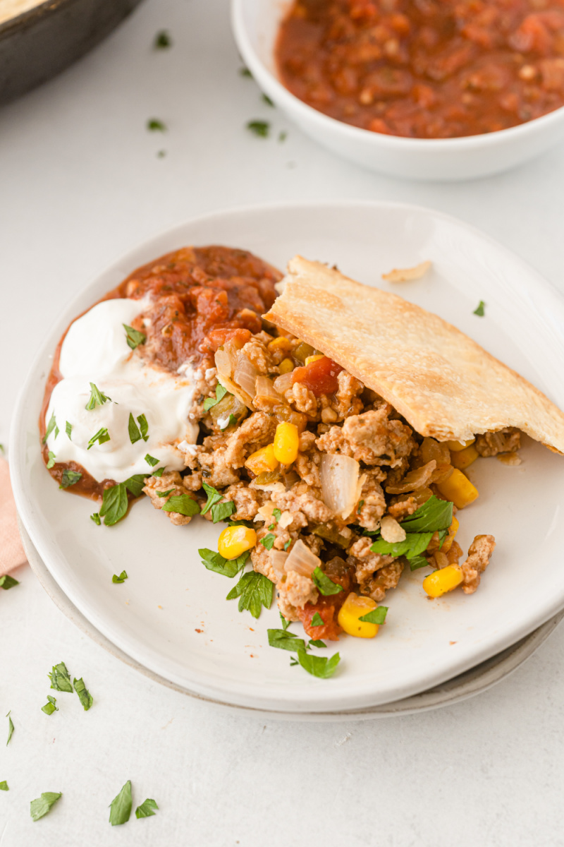 serving of sloppy joe pie on a plate