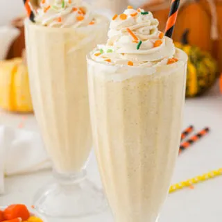 two pumpkin pie milkshakes