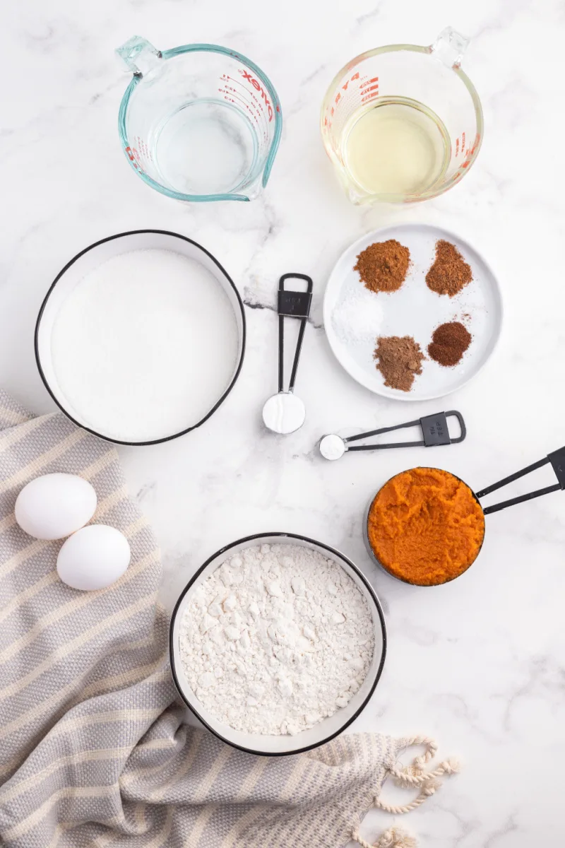 ingredients displayed for making gluten free pumpkin bread