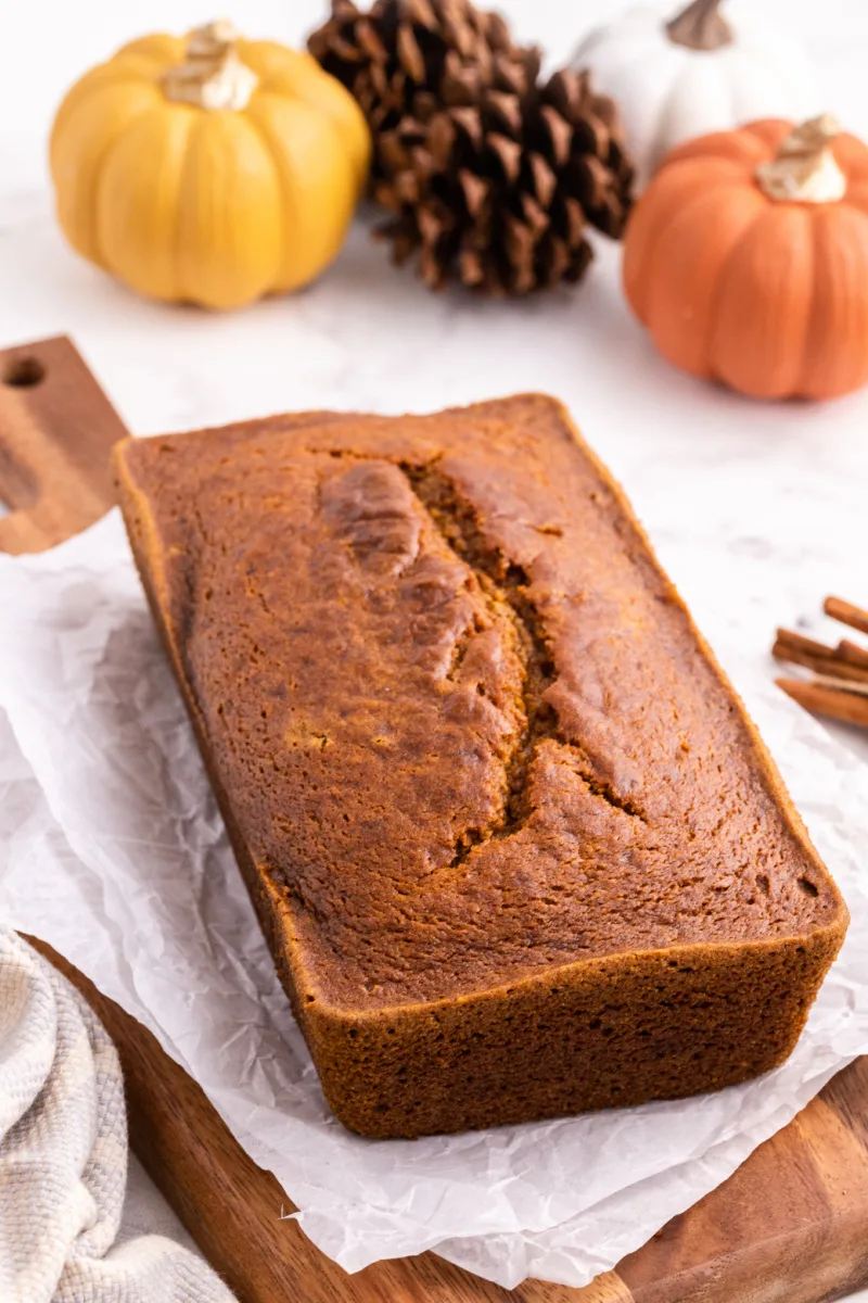 loaf of gluten free pumpkin bread