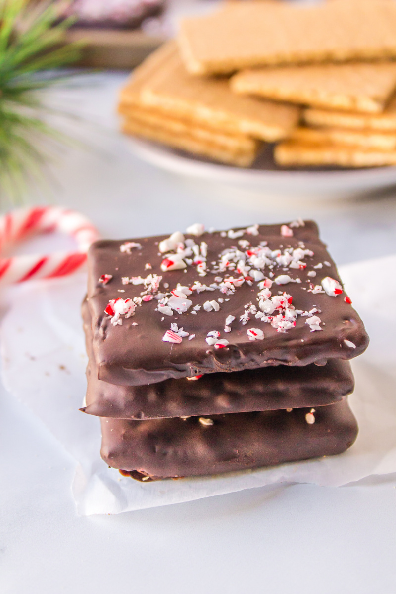 stack of candy cane grahams