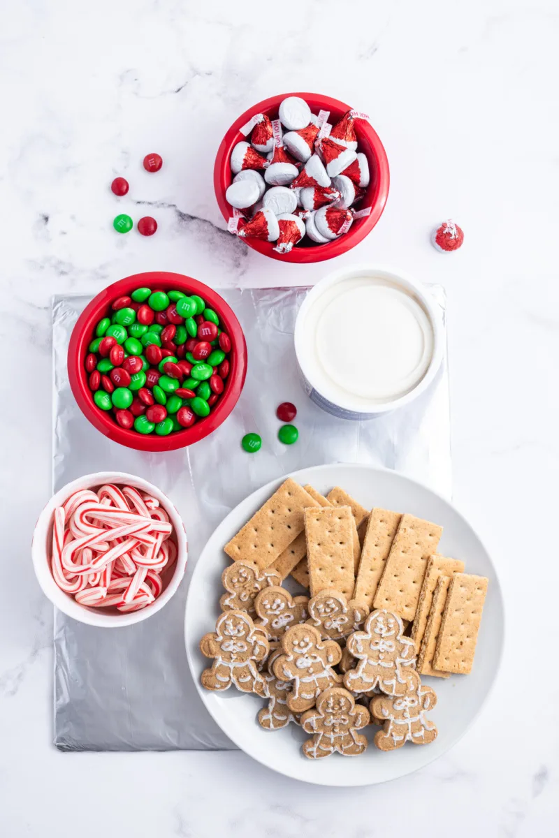 ingredients displayed for making gingerbread sleds