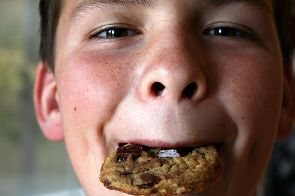 RecipeBoy with a Cookie in his mouth
