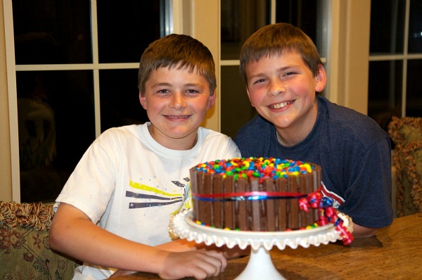 RecipeBoy with best friend and Kit Kat Cake