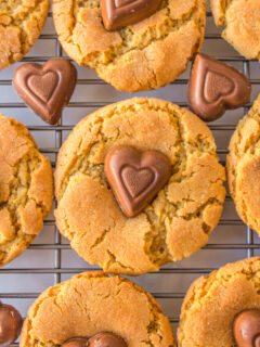 chocolate heart peanut butter cookies