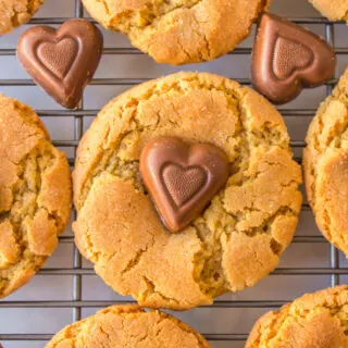 chocolate heart peanut butter cookies