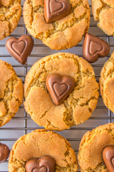 chocolate heart peanut butter cookies