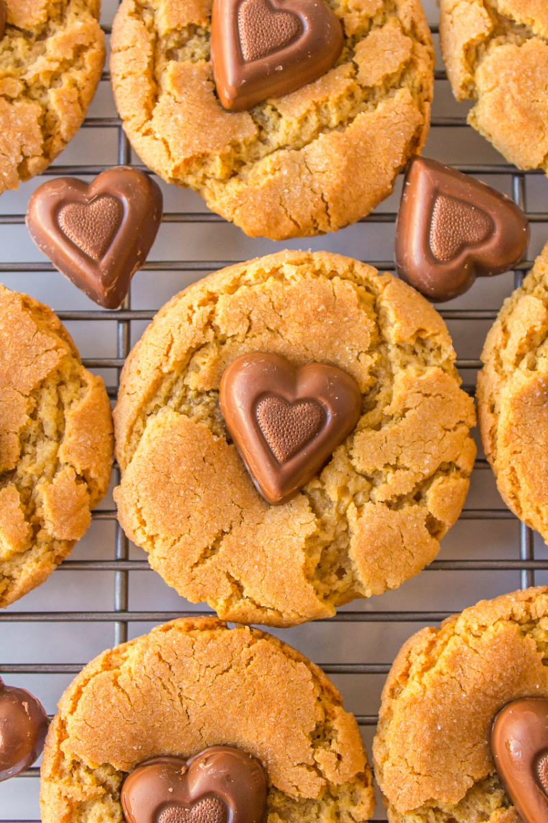 chocolate heart peanut butter cookies