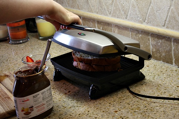 making Strawberry Nutella Panini