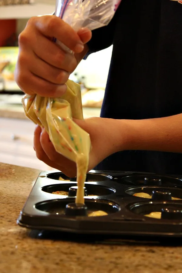 Making Cake Batter Doughnuts