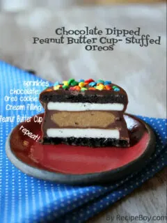 chocolate dipped peanut butter stuffed oreo diagram
