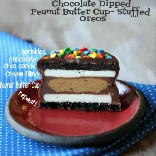 chocolate dipped peanut butter stuffed oreo diagram