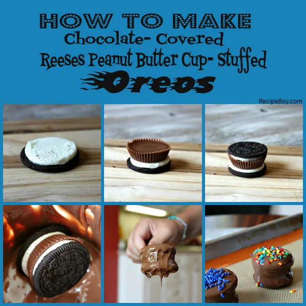 How to Make Chocolate Covered Peanut Butter Cup Stuffed Oreos