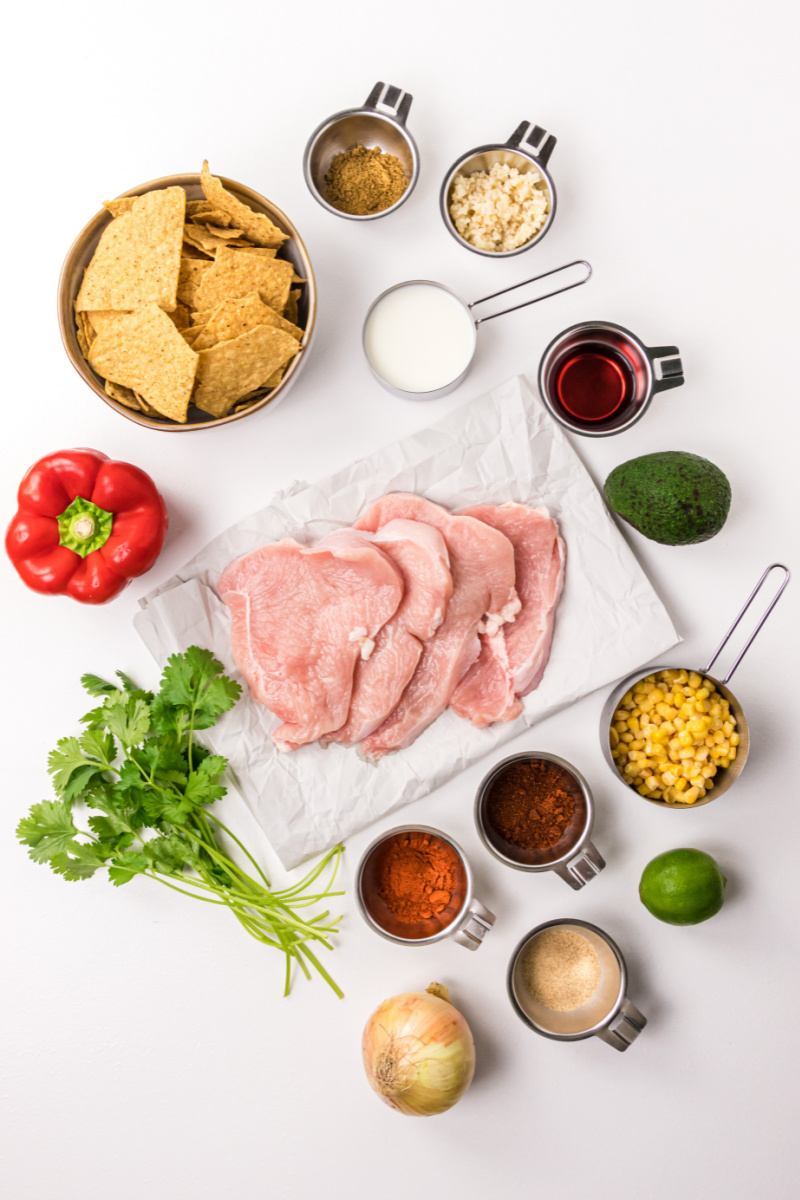 ingredients displayed for making tortilla turkey cutlets