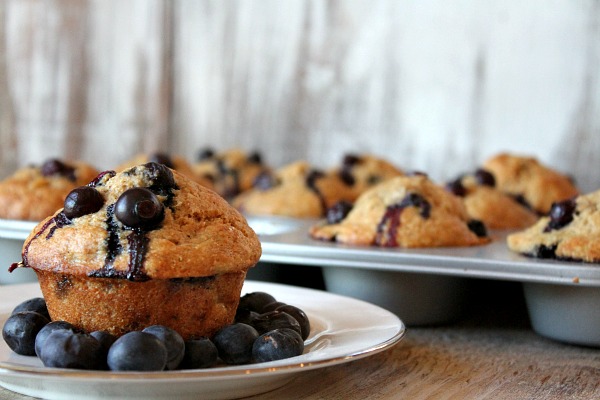 Healthy Banana Blueberry Muffins