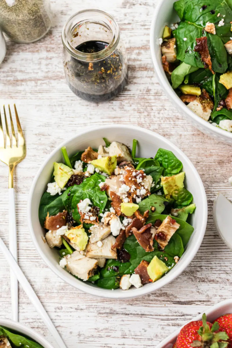 spinach salad in a bowl