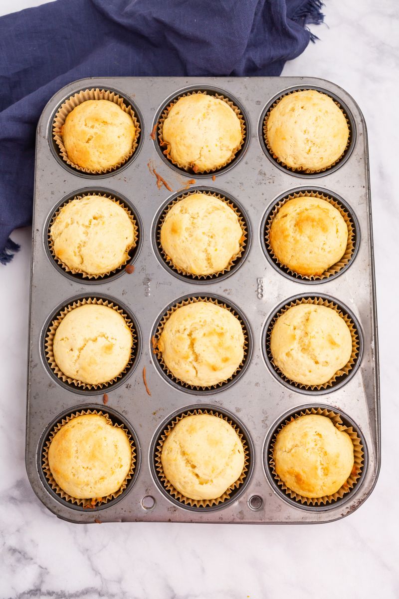 muffins in a muffin tin just out of the oven