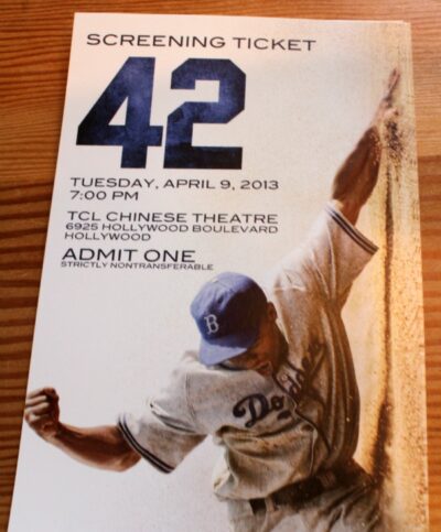 Hollywood Movie Premiere:  42- The Jackie Robinson Story