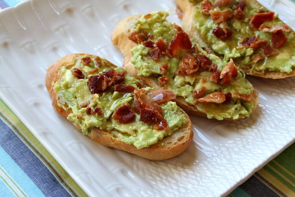 Avocado Toast topped with Bacon and Honey