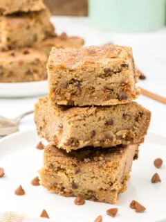 stack of three snickerdoodle blondies