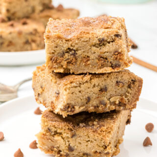 stack of three snickerdoodle blondies