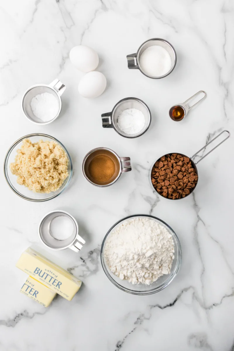 ingredients displayed for making snickerdoodle blondies