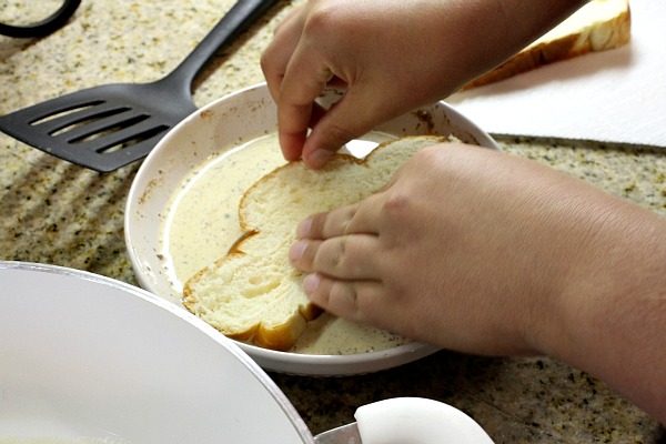 Vanilla Brown Sugar French Toast prep