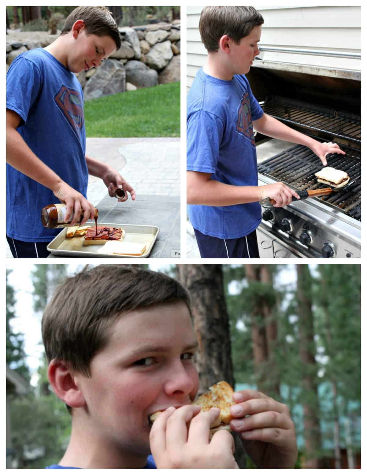 RecipeBoy making Grilled Cheese RecipeBoy making Grilled Cheese on Grill