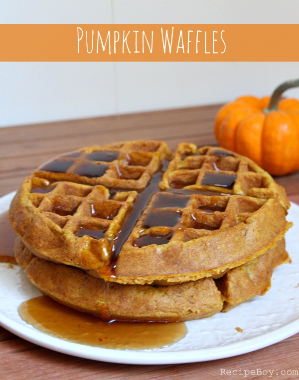 Pumpkin Waffles with syrup