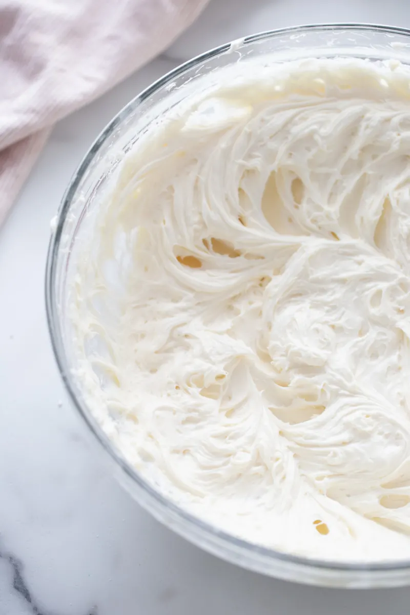 white frosting in a bowl