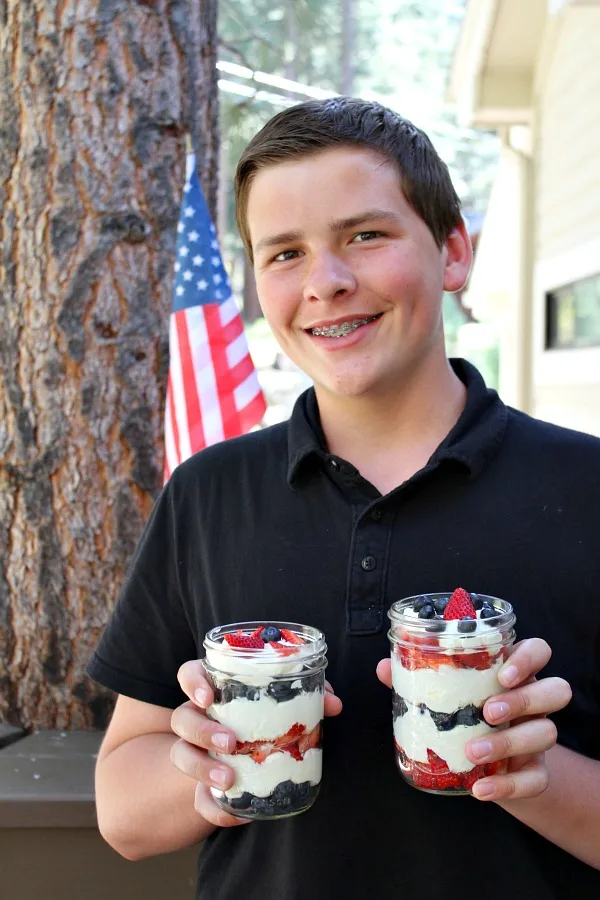 Red White and Blue Berry Cheesecake Mousse 3