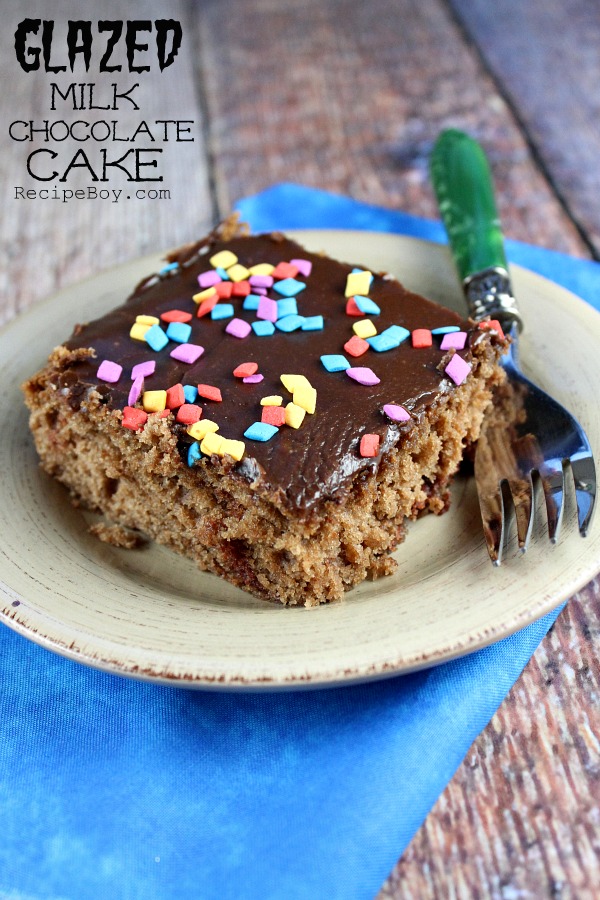 Glazed Milk Chocolate Cake #recipe - RecipeBoy.com