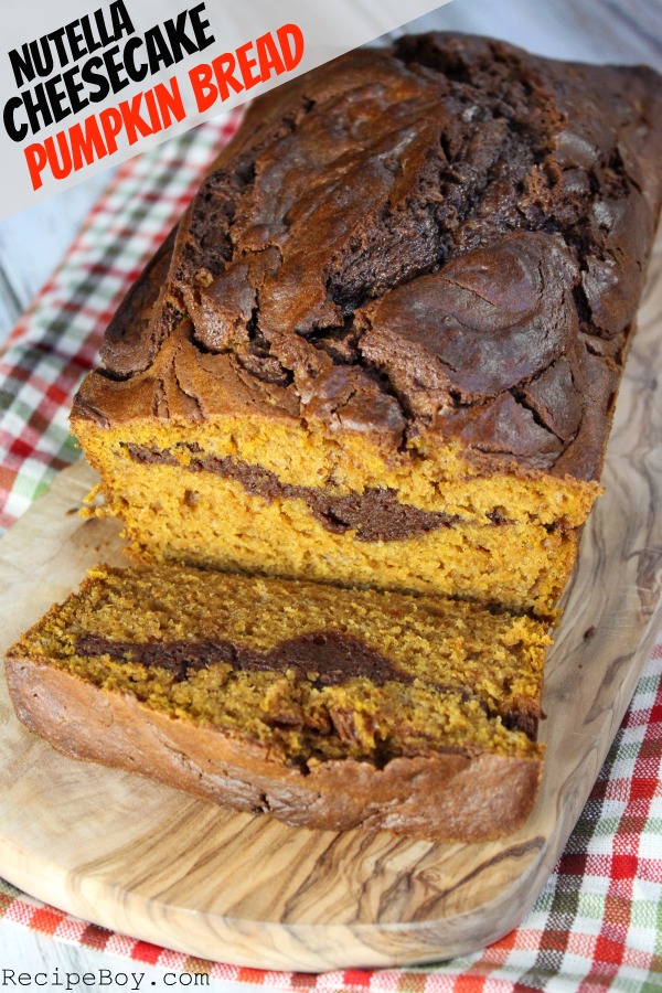 Nutella Cheesecake Pumpkin Bread