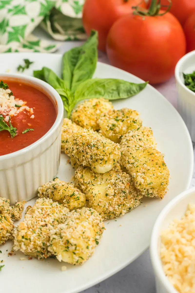 mozzarella bites on a plate