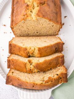 banana bread loaf sliced