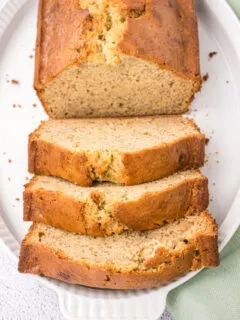 banana bread loaf sliced