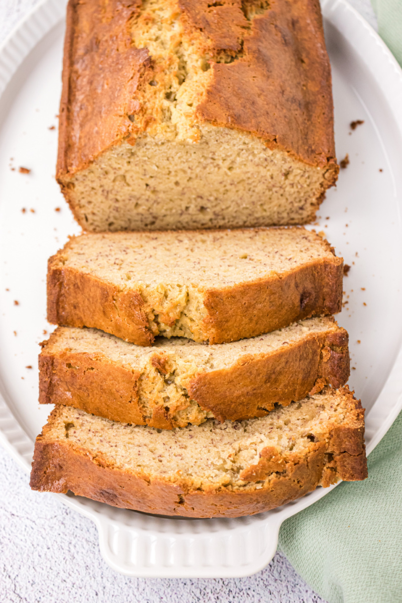 banana bread loaf sliced