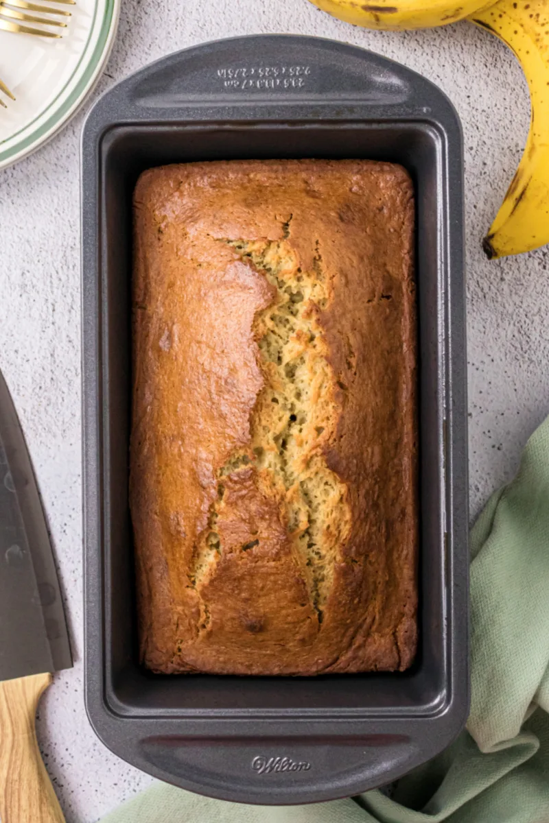 gluten free banana bread in bread pan