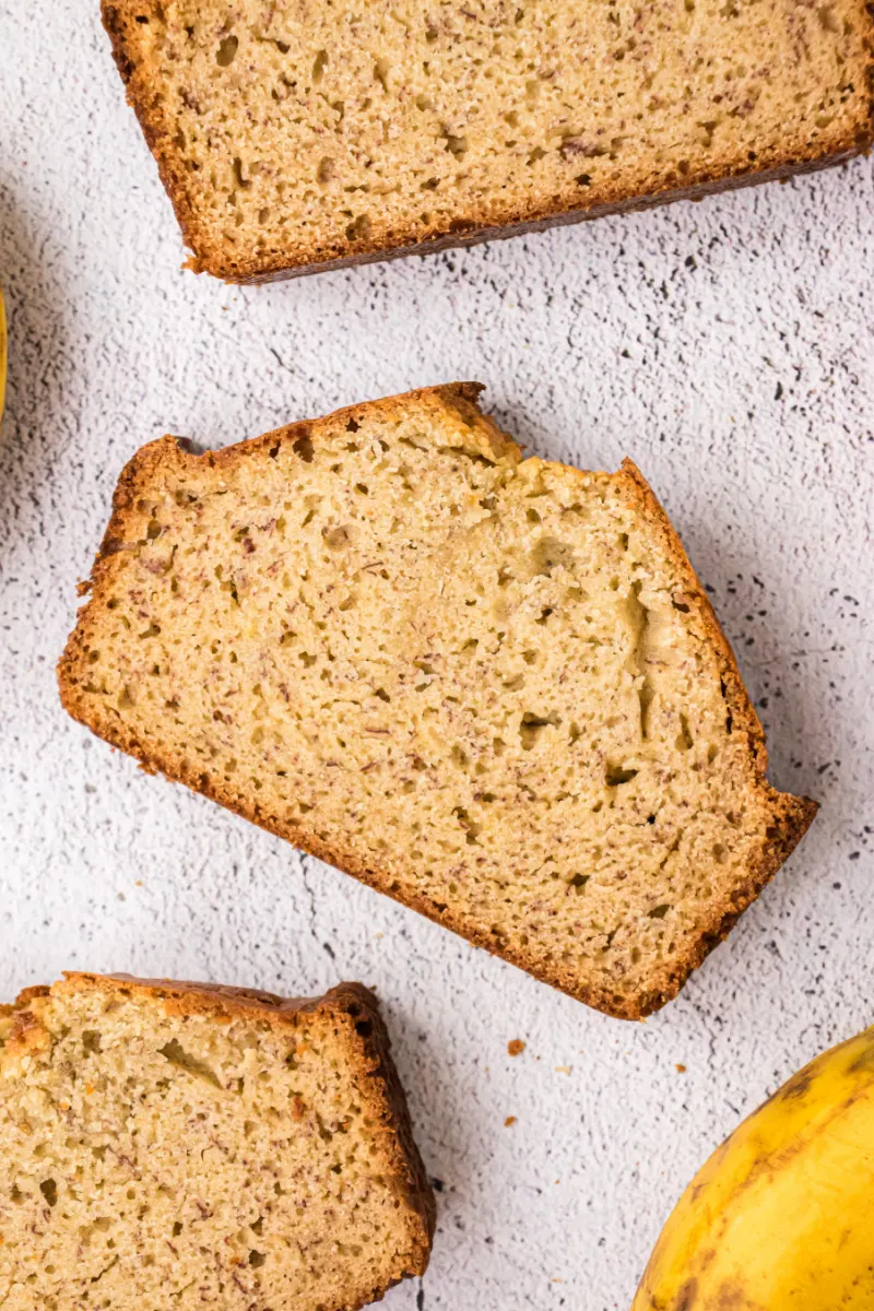 slices of gluten free banana bread